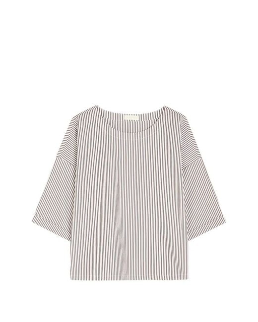 Suzie Kondi White Saria Striped Top