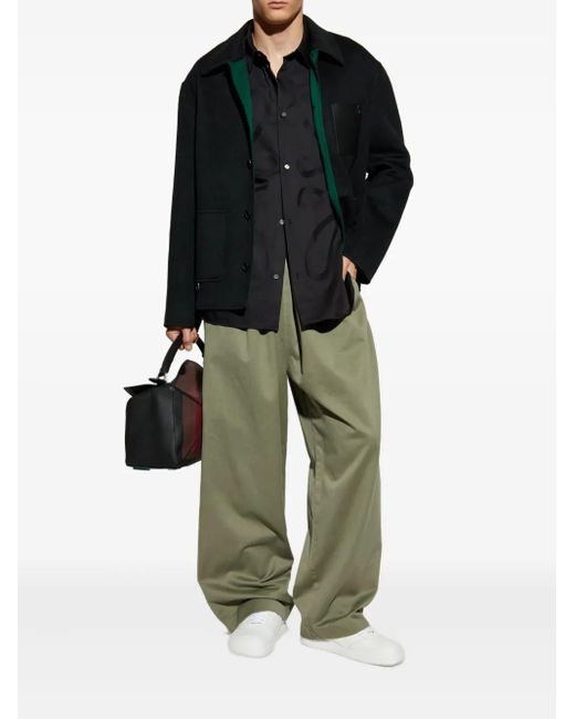 Loewe Black Anagram-Debossed Wool Jacket for men