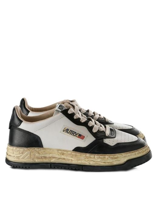 Maison Mihara Yasuhiro Black X Autry Leather-Panelled Platform Sneakers for men