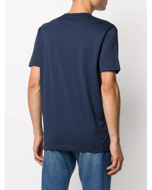 Sunspel Blue Crew Neck Cotton T-Shirt for men