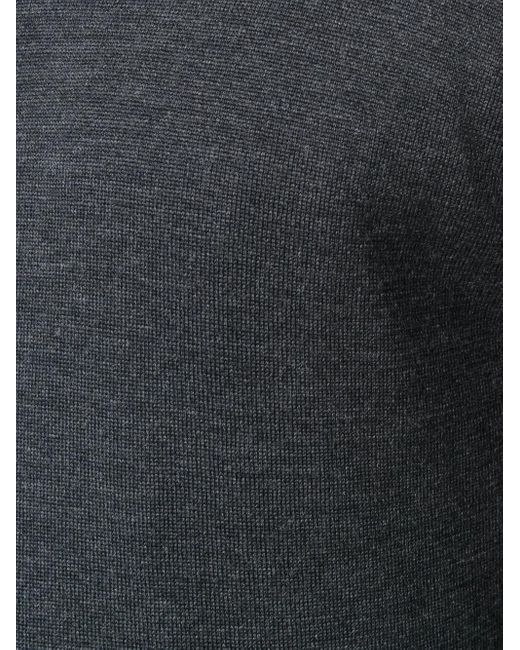John Smedley Gray Zip-Neck Jumper for men
