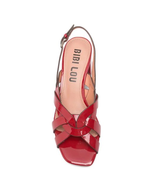 Bibi Lou Red Square-Toe Sandals