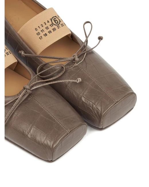 Bailarinas con efecto de piel de cocodrilo MM6 by Maison Martin Margiela de color Brown