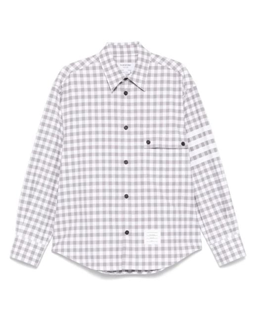 Thom Browne White Gingham-Pattern Shirt for men