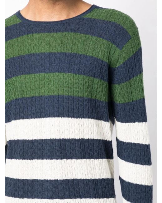 Private Stock Green The Montmartre Striped Jumper for men