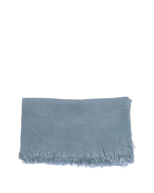 D'Aniello Blue Walton Metallic-Stripe Scarf