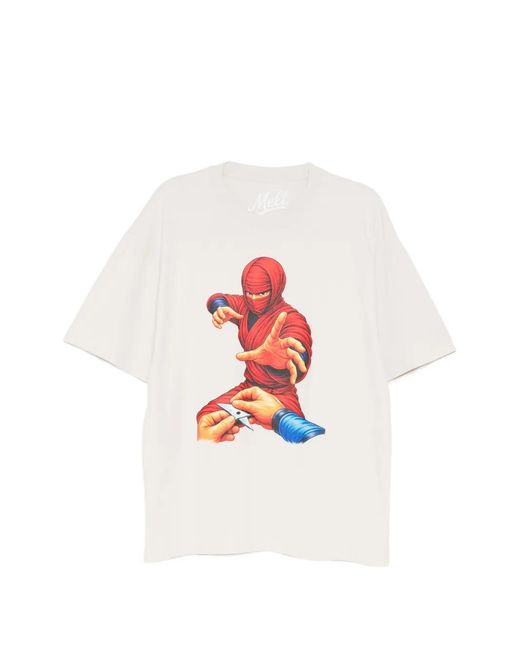 Melt White Graphic T-Shirt for men