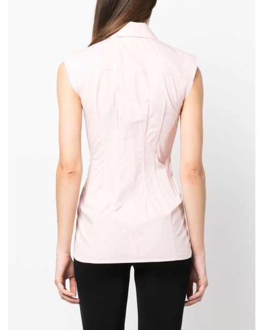 Sportmax Pink Slim-fit Cotton Shirt