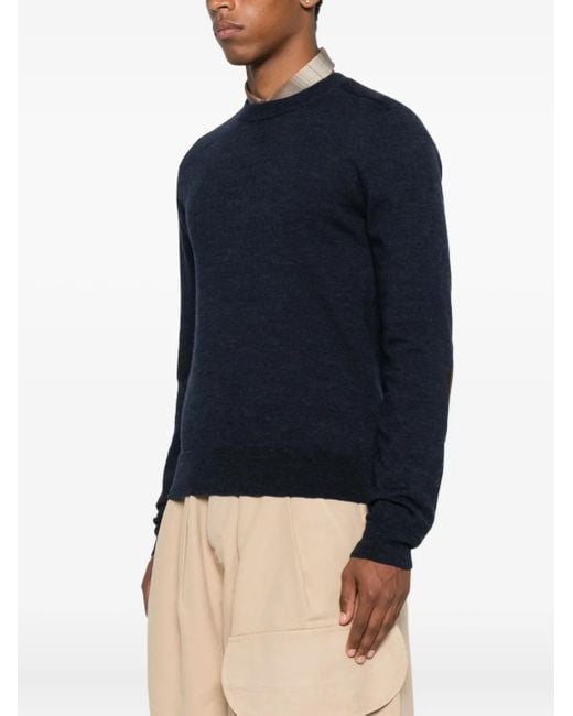 Maison Margiela Black Elbow-Patch Wool Sweater for men