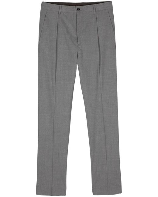 Moorer Gray Vieste Pleat-Detail Straight-Leg Trousers for men
