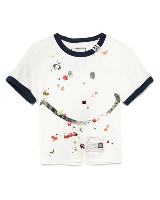 Maison Mihara Yasuhiro White T-Shirt mit grafischem Print