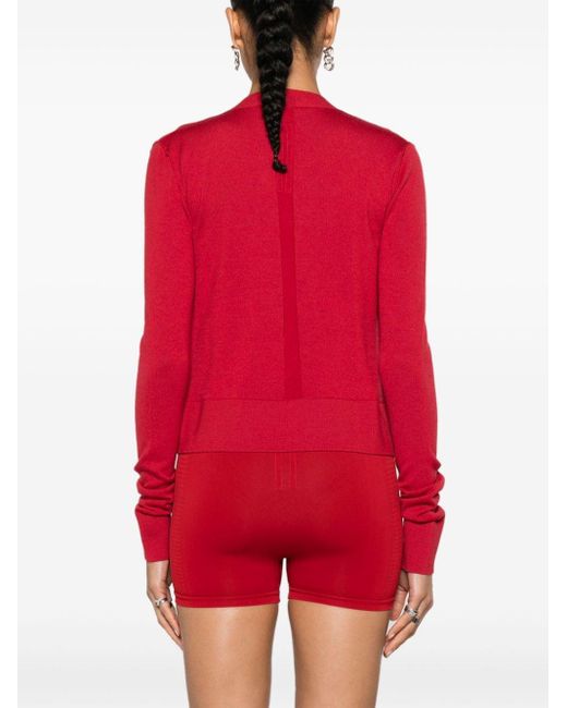 Rick Owens Red Open-front Wool Cardigan