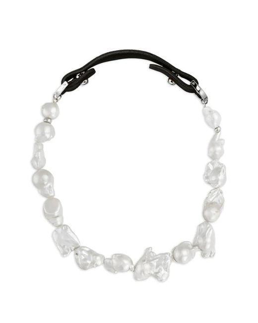 Elle Macpherson White X Sonia Argint Collier À Perles Baroques