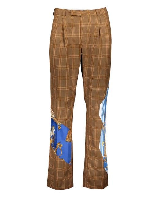 Ahluwalia Natural Grandad Check-Pattern Trousers for men