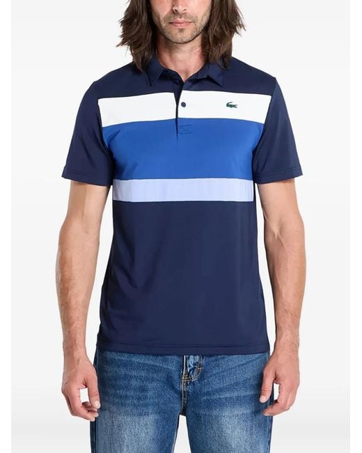 Lacoste Blue Striped Short-Sleeve Polo for men