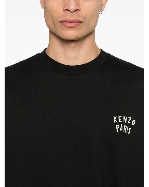 KENZO Black Boke Heart Cotton T-Shirt for men