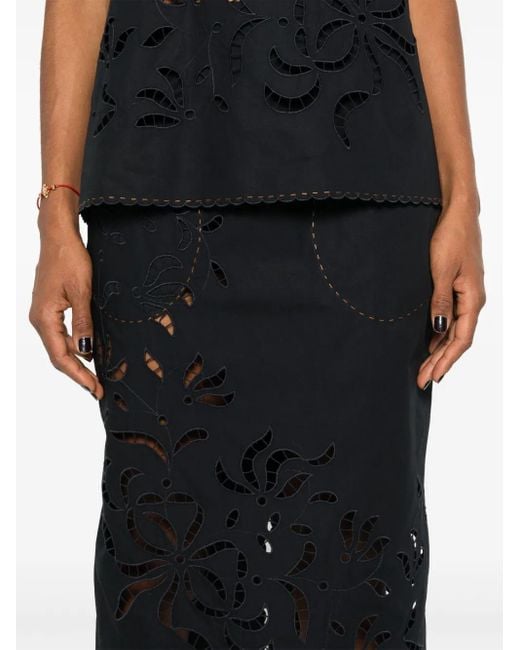 Vita Kin Black Sisi Midirock Aus Baumwolle