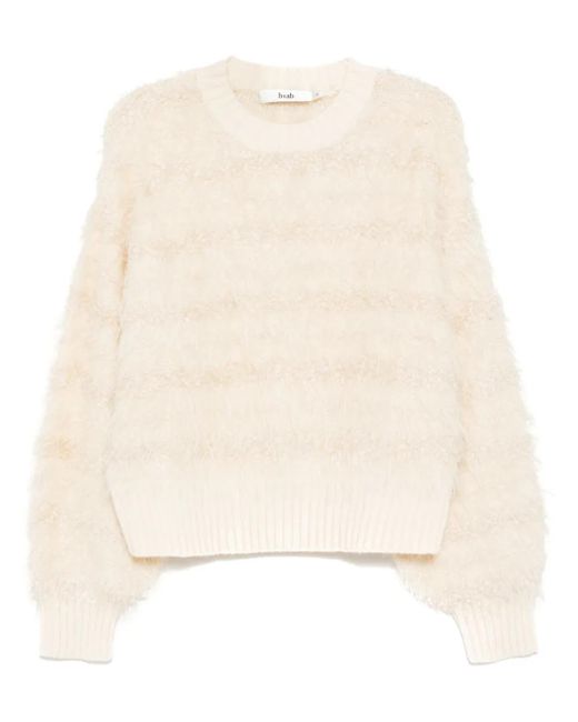 B+ AB Natural Textured Crew-Neck Jumper