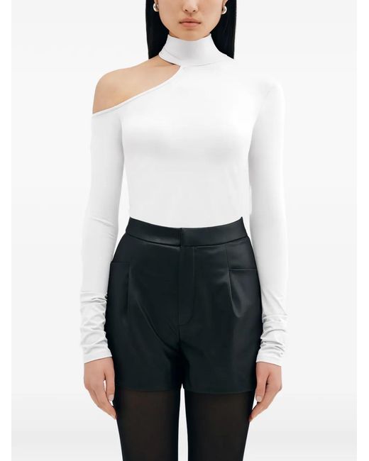 MARCELLA White Evan Cut-Out Long-Sleeve Top