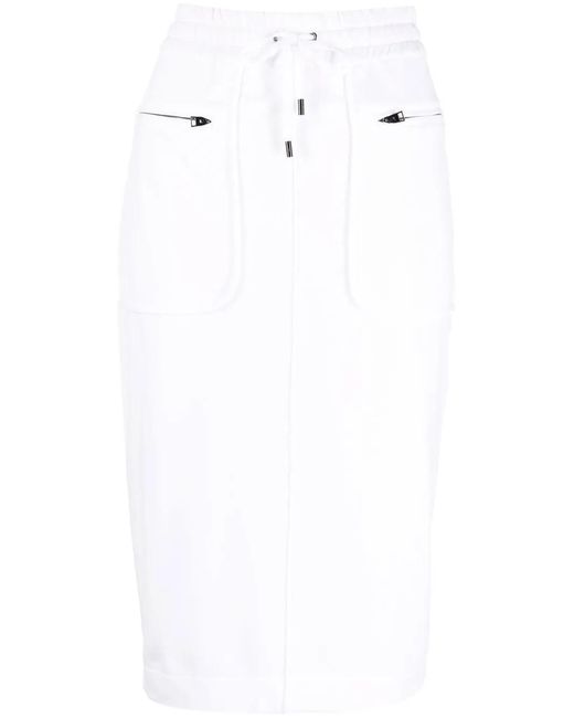 Tom Ford White Drawstring Pencil Skirt