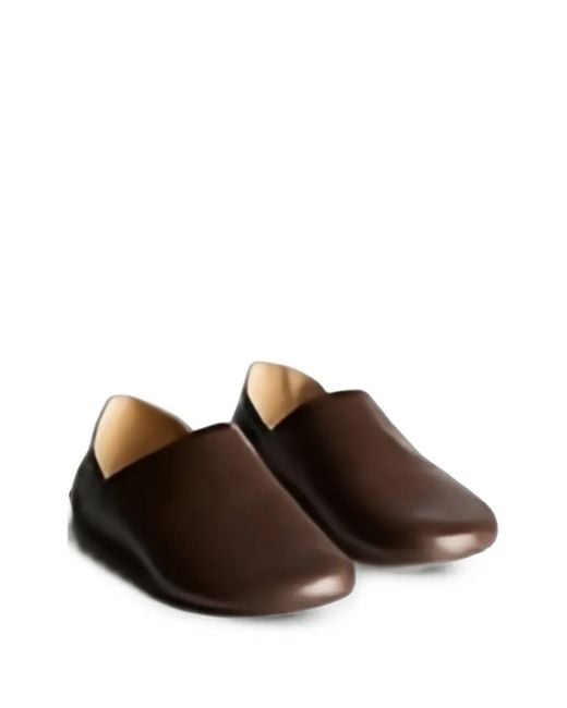 J.W. Anderson Brown Mocassins En Cuir À Bout Rond