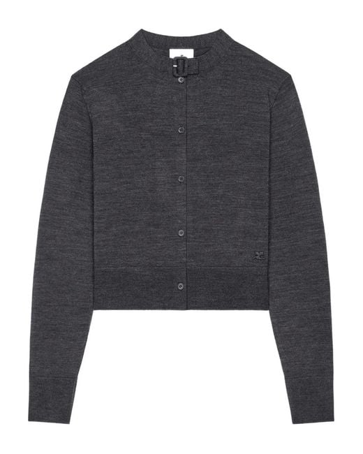 Courreges Blue Buckle Button Cardigan