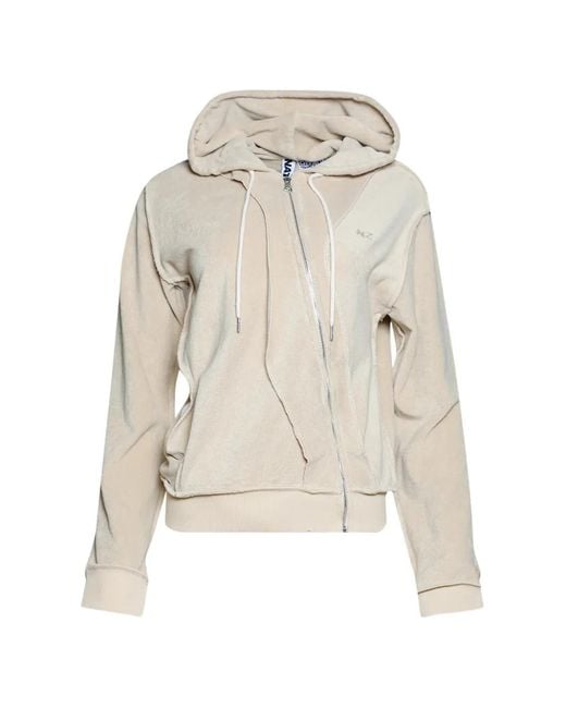 Natasha Zinko White Asymmetric-Zip Hoodie