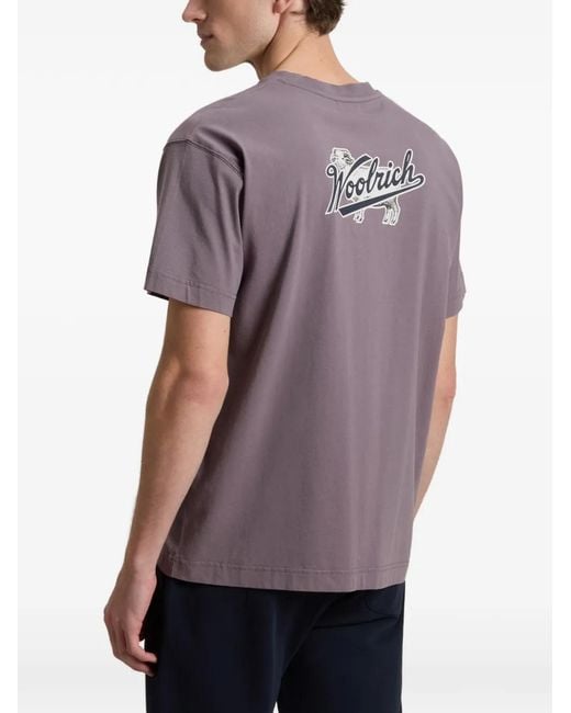 Woolrich Purple Logo T-Shirt for men