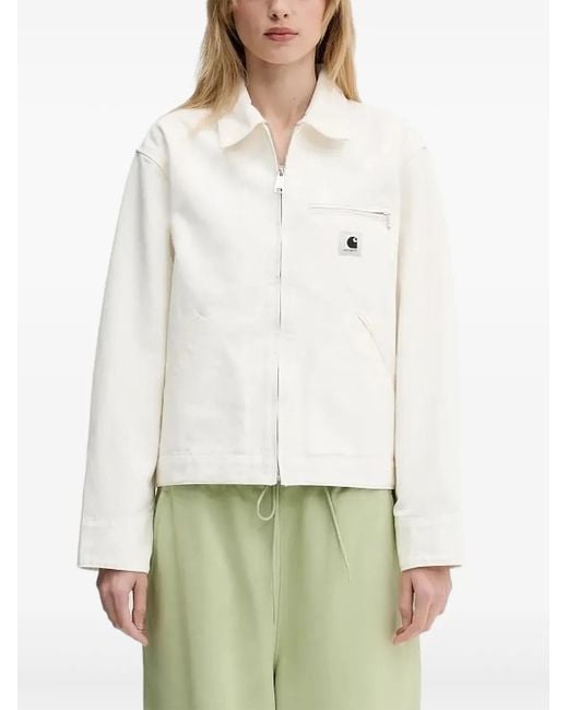 Carhartt White Og Detroit Zip-Front Pocket Jacket