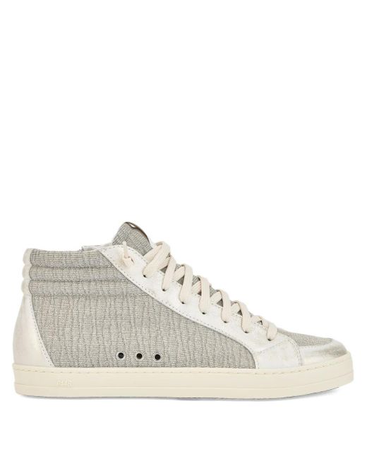 P448 White Skate Dune Zip-Up High-Top Sneakers