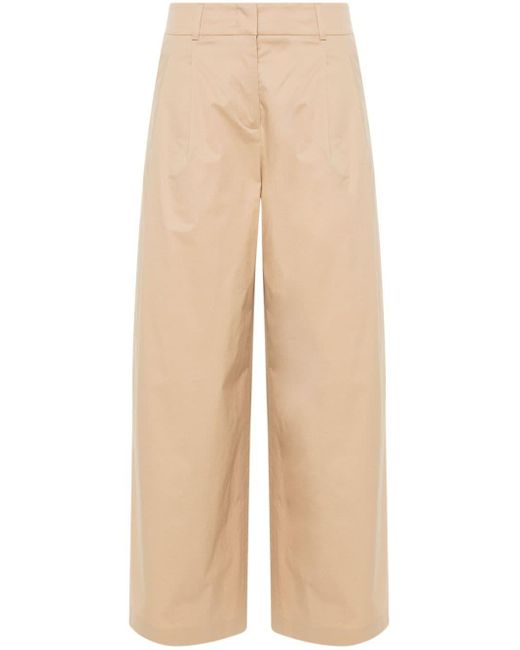 Peserico Natural Pleat-detail Palazzo Trousers