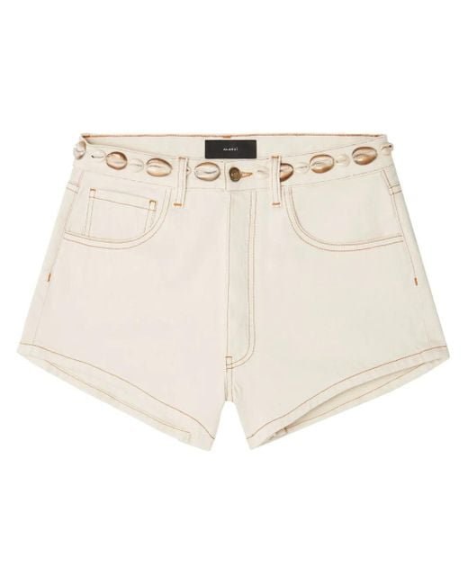 Alanui Natural Ocean Dream Denim Shorts