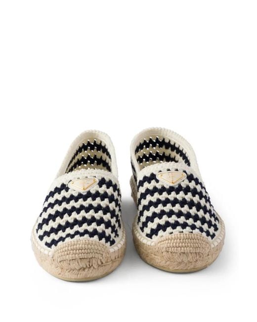 Prada Blue Espadrilles Aus Haekelstrick