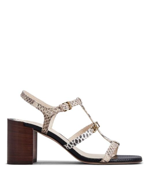 Tod's White 75mm Reptile-print Sandals