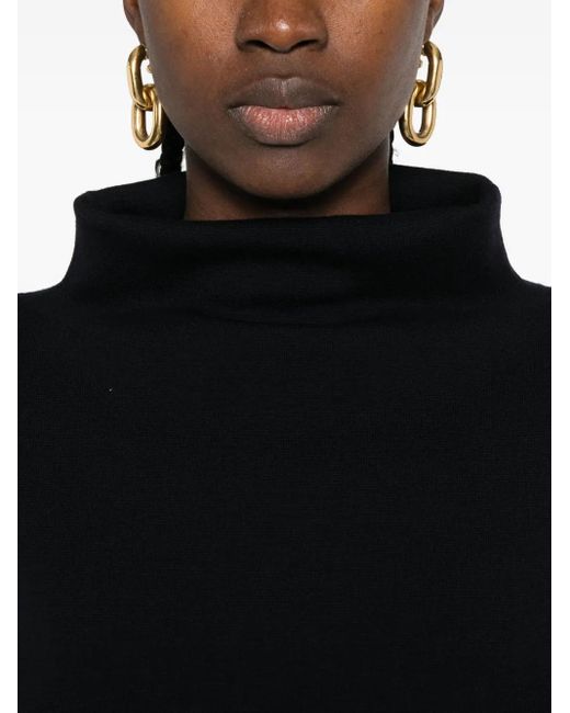 P.A.R.O.S.H. Black High-Neck Long-Sleeve Sweater