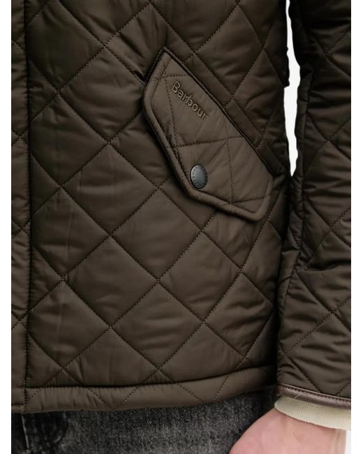 Barbour Brown Powell Quilted High-Neck Jacket for men