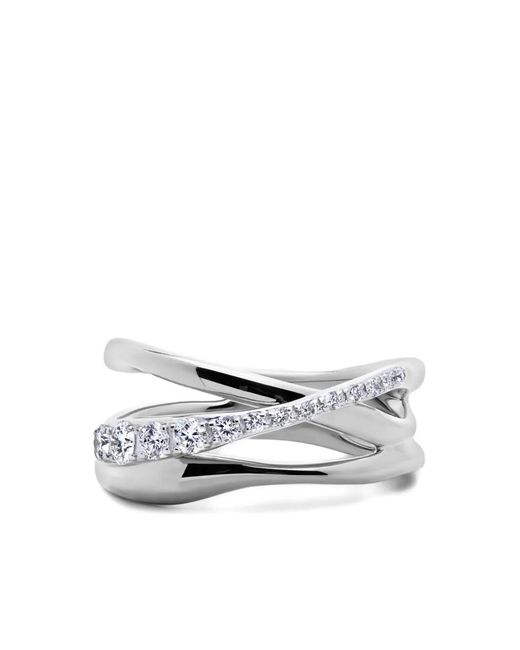 Monica Vinader White Pavé Diamond Crossover Ring