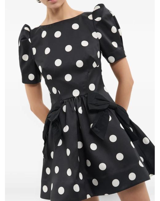 Rebecca Vallance Black Bacio Short-Sleeve Mini Dress