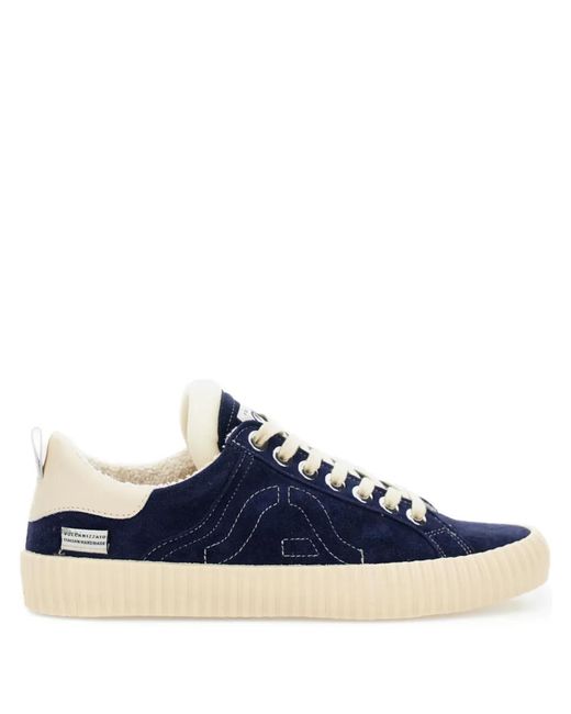 Springa Blue Suede Embroidered Sneakers for men