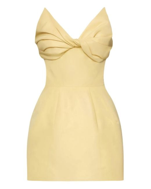 Robe En Faille À Détail De Nœud Oscar de la Renta en coloris Yellow