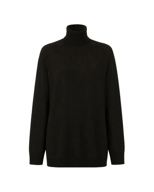 Rick Owens Black Oversized Turtleneck Sweater for men