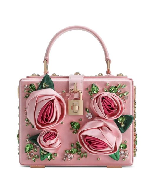 Dolce & Gabbana Pink Flower-Detailing Tote Bag