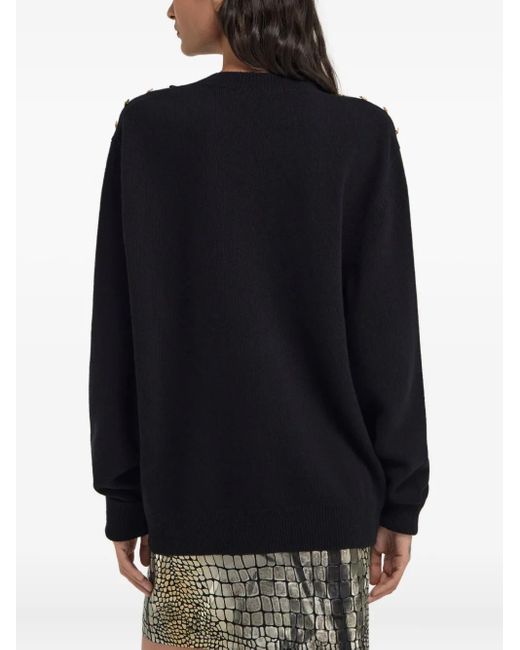 Roberto Cavalli Blue Button-Detailing Jumper