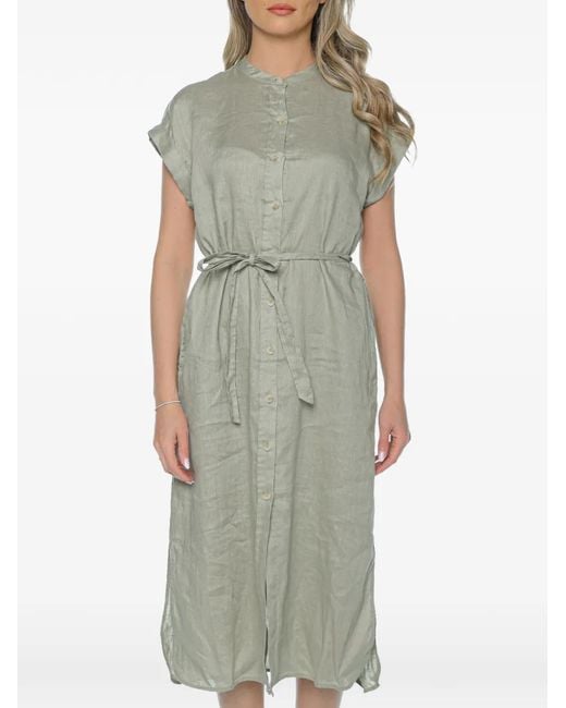 Ecoalf Green Amatista Belted Midi Shirt Dress