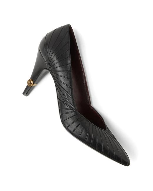 Versace Black Gianni Leather Pumps 90 Mm