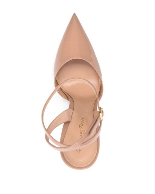 Gianvito Rossi 140mm Pointed-toe Leather Sandals in het Pink
