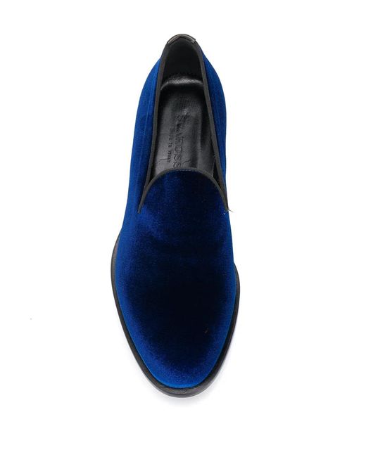 Scarosso Blue George Almond-Toe Slippers for men