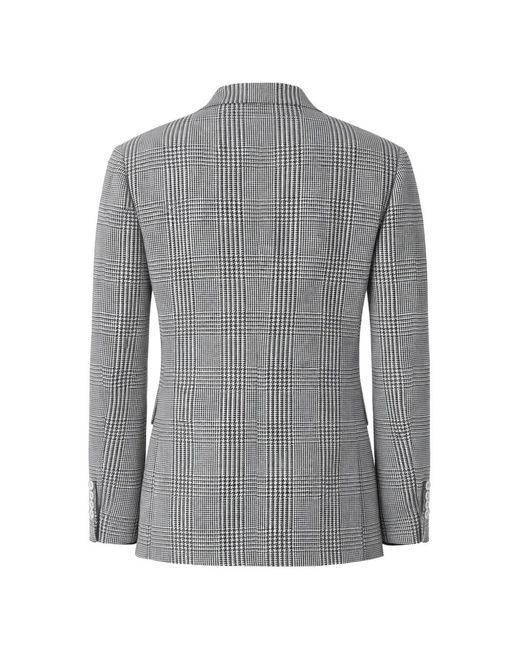 Brunello Cucinelli Gray Checked Single-Breasted Jacket for men