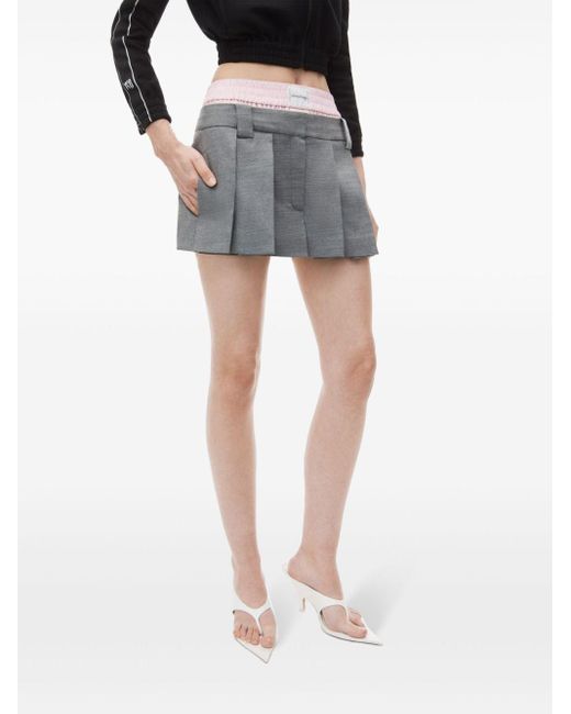 Alexander Wang Gray Layered Pleated Skort