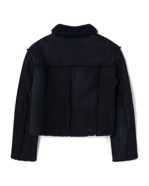 Re/done Blue Reversible Shearling Jacket